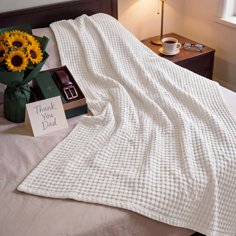 Jeté 100% coton Essential Collection, Blanc, Grand lit