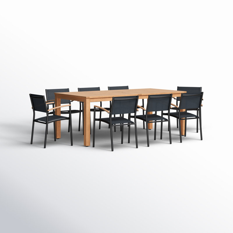 Ensemble de salle à manger rectangulaire en aluminium pour 92,5 po Anautica
