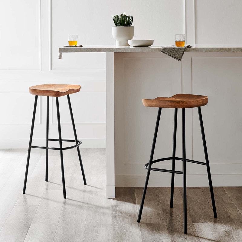 Tabouret en bois massif Modway Concord, Tabouret de bar (siège d'une hauteur de 31,5 po), Noyer
