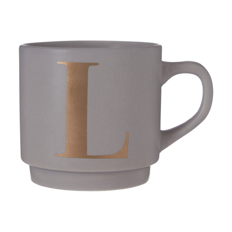 Calloway Porcelain Coffee Mug, Grey, L