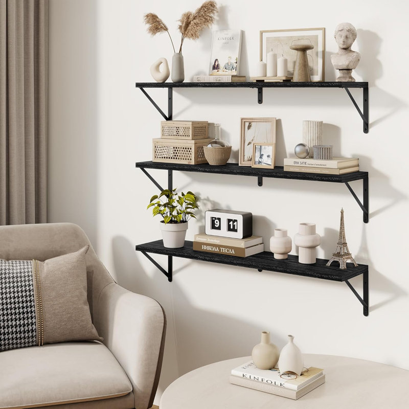 3 Piece Wood Floating Shelf
