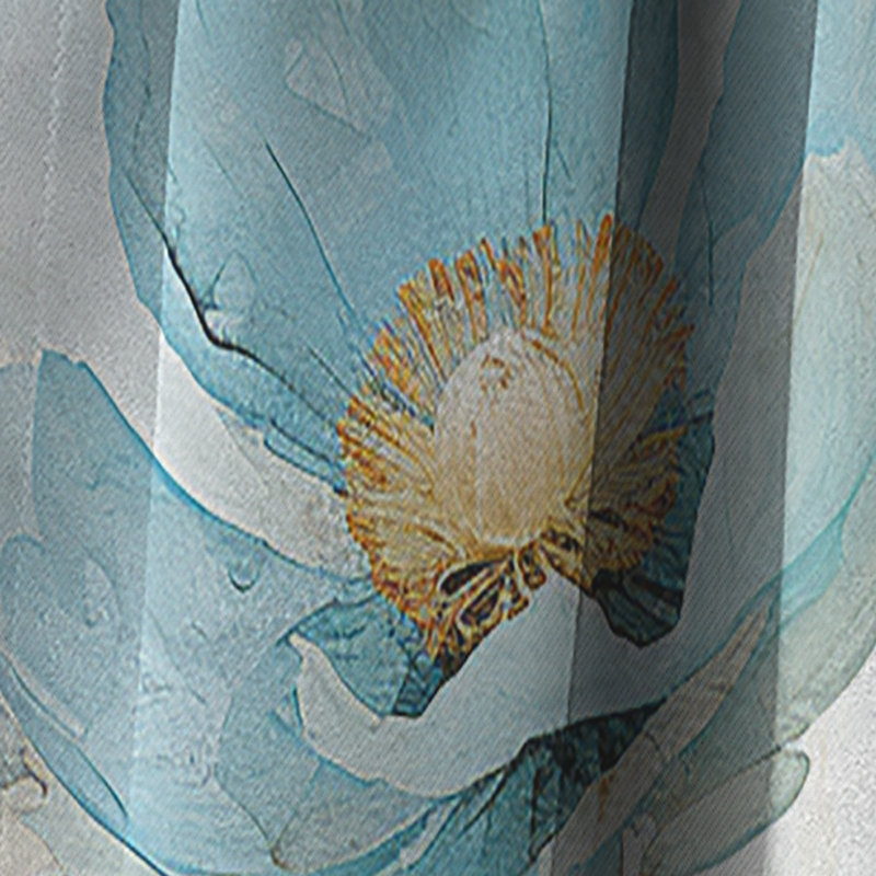 Reyna - Rideau coquelicots - Rideau occultant à motif floral - 1 panneau, L 52 po x L 95 po