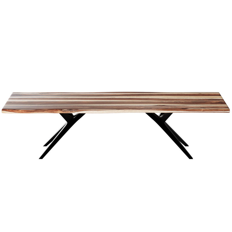 Table de salle à manger Geosvani, L 40 po x L 108 po, Brun / brun clair