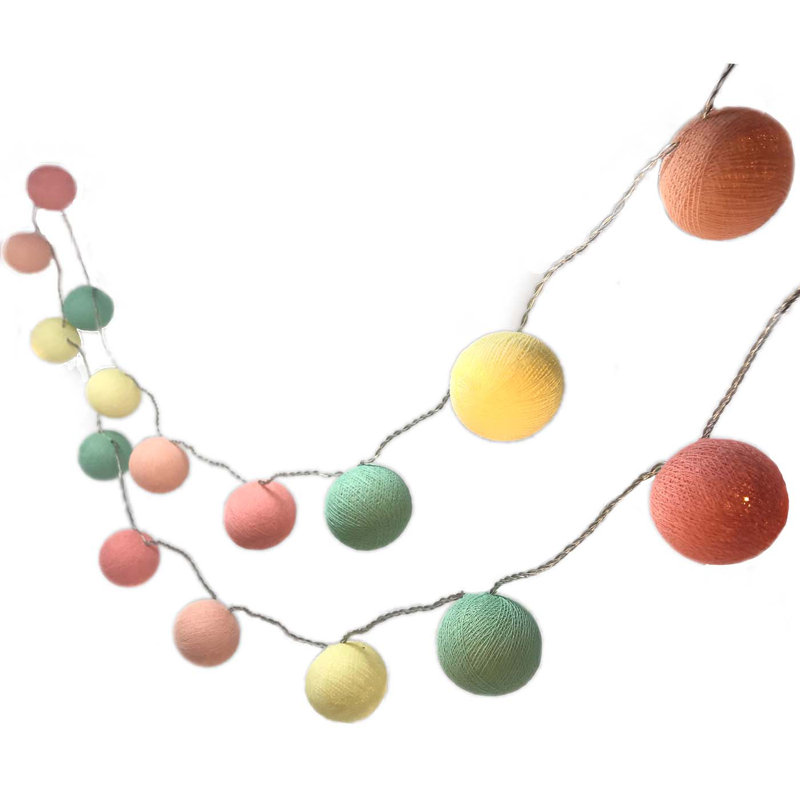 Misti LED Cotton Ball String Light, 10 Lamps - 5 Metre Long