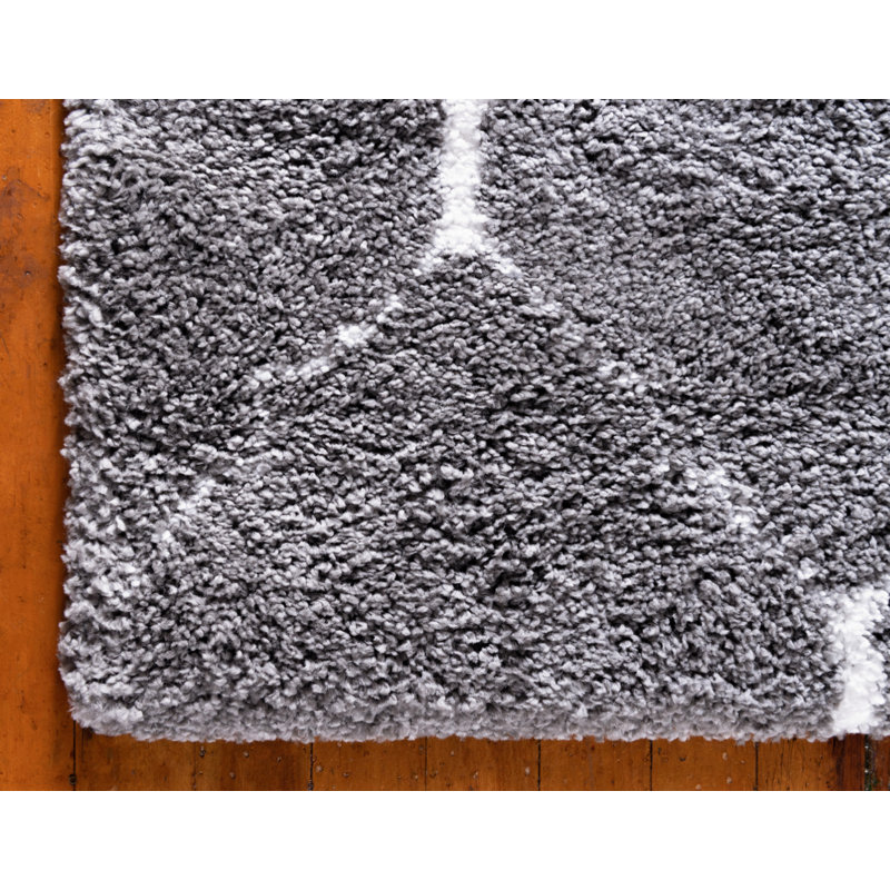 Geometric Shag Area Rug, Rectangle 122 x 183cm