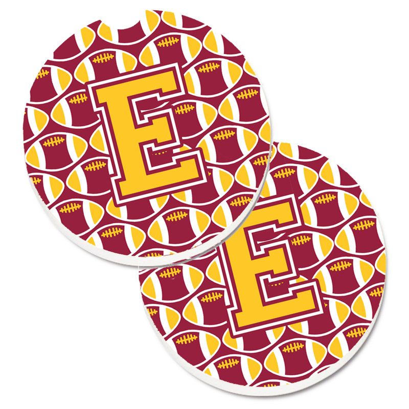 Sous-verre de football, E, Marron / Or