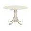 L'ensemble 3 pièces de table et chaises de cuisine contient une table de salle à manger ronde avec Dropleaf et 2 chaises de salle à manger, lin blanc-400042981-400042980-400042979