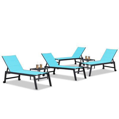 Chaise longue inclinable 66,15 po avec table