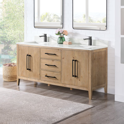 Griselde 72""  Free Standing Double Bathroom Vanity with Quartz Top -  Beachcrest Homeâ¢, F344695329584FEA8BF685168439499D