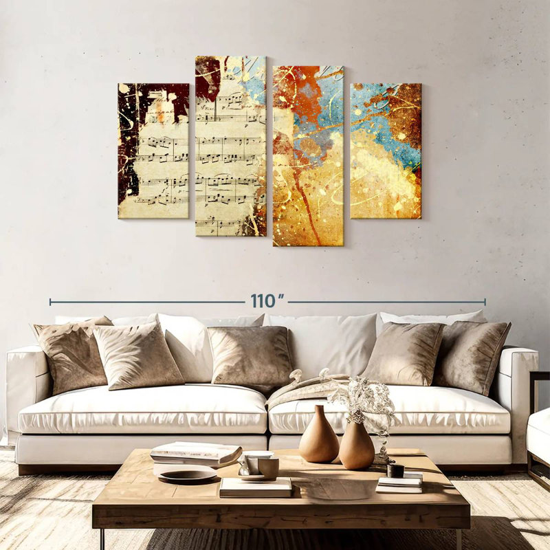 Grunge Musical Page, 48" H x 75" W