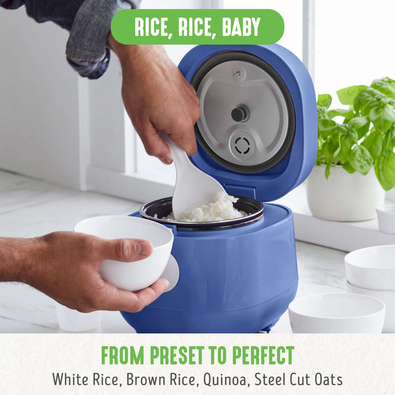 GreenLife Electrics Rice Cooker, Blue