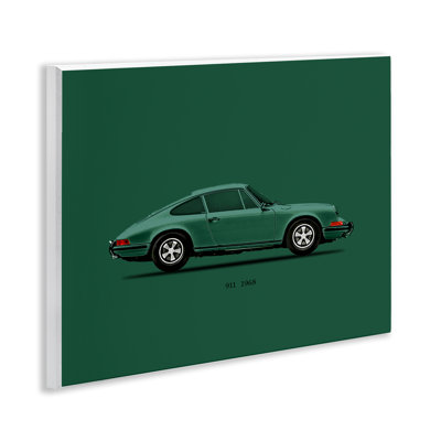Plaque murale de voiture classique aux tons verts, design par Mark Rogan