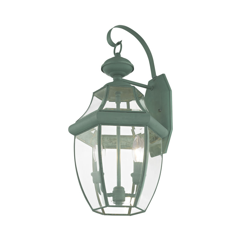 Lanterne murale d'extérieur Alexavier, Vert-de-gris, H 22,5 po x l 12,5 po x P 12,5 po
