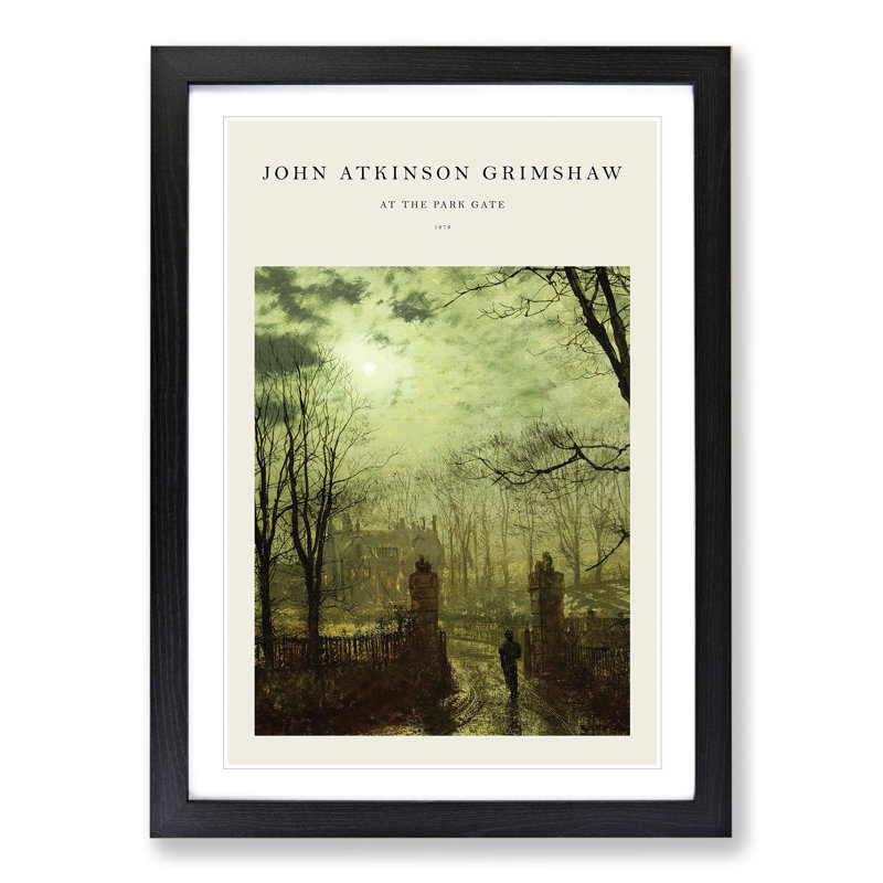 At the Park Gate by John Atkinson Grimshaw - Picture Frame Graphic Art, Black Framed, 65cm H x 48cm W x 2cm D