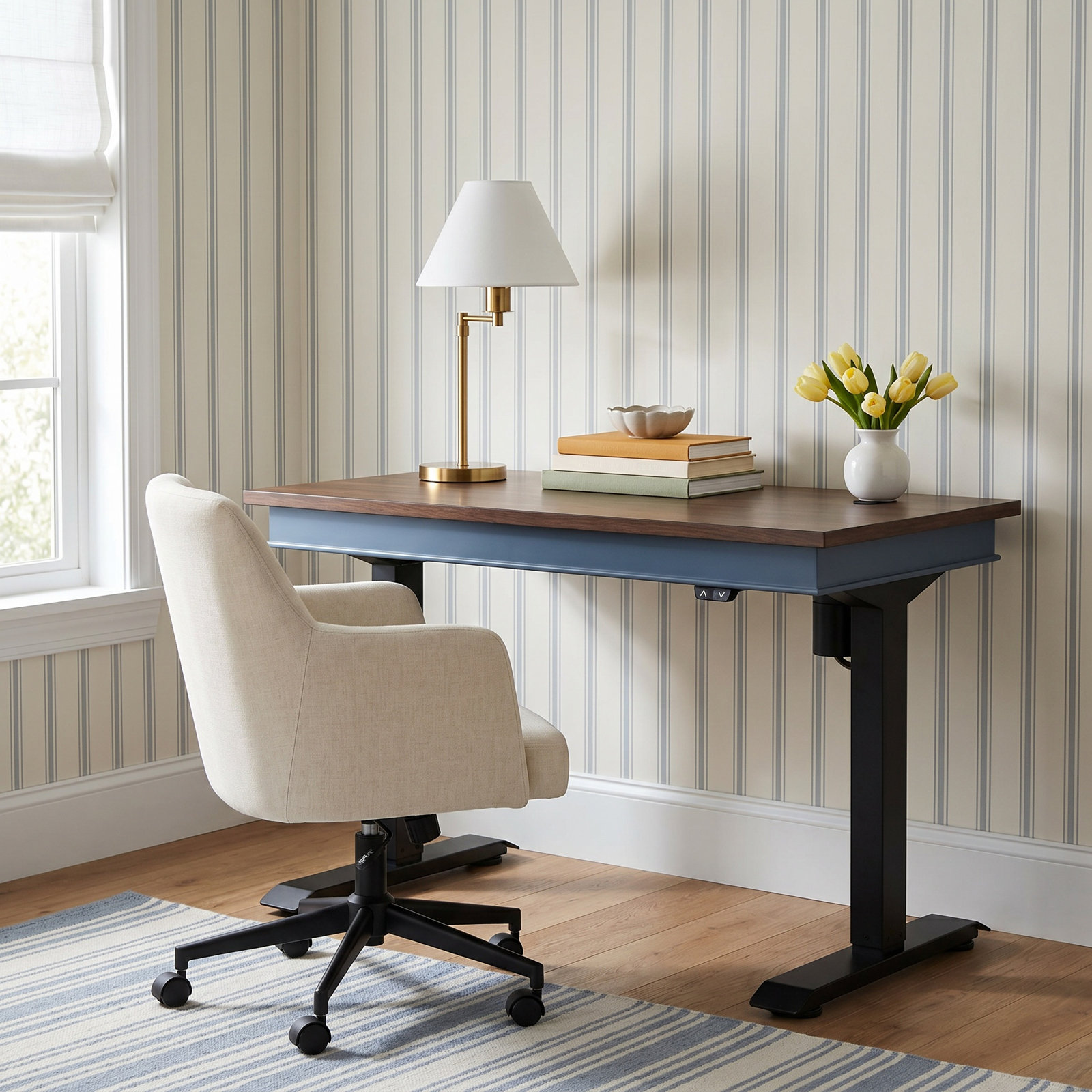 Vivienne 48 " Adjustable Height Standing Desk, Blue