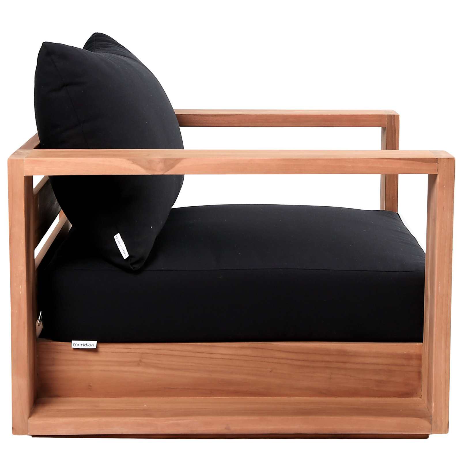 Tulum Teak Patio Lounge Chair, Black