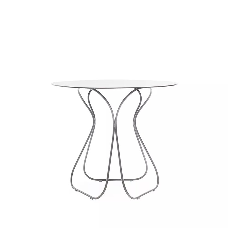 Trame Outdoor Round Dining Table, Dolphin Gray