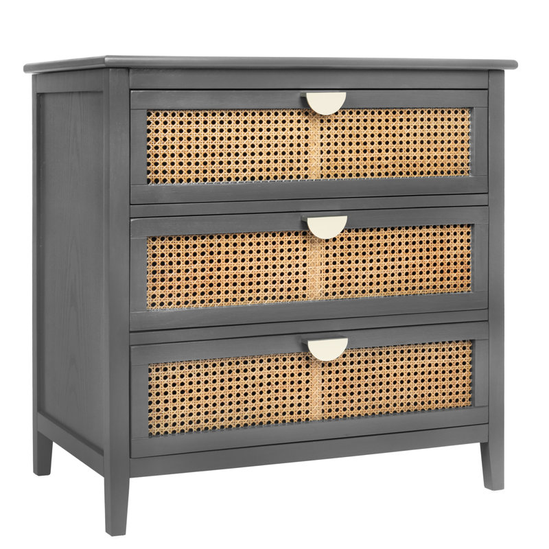 Meuble de bureau à 3 tiroirs, gris naturel, améliore l'efficacité au travail, décoration intérieure.