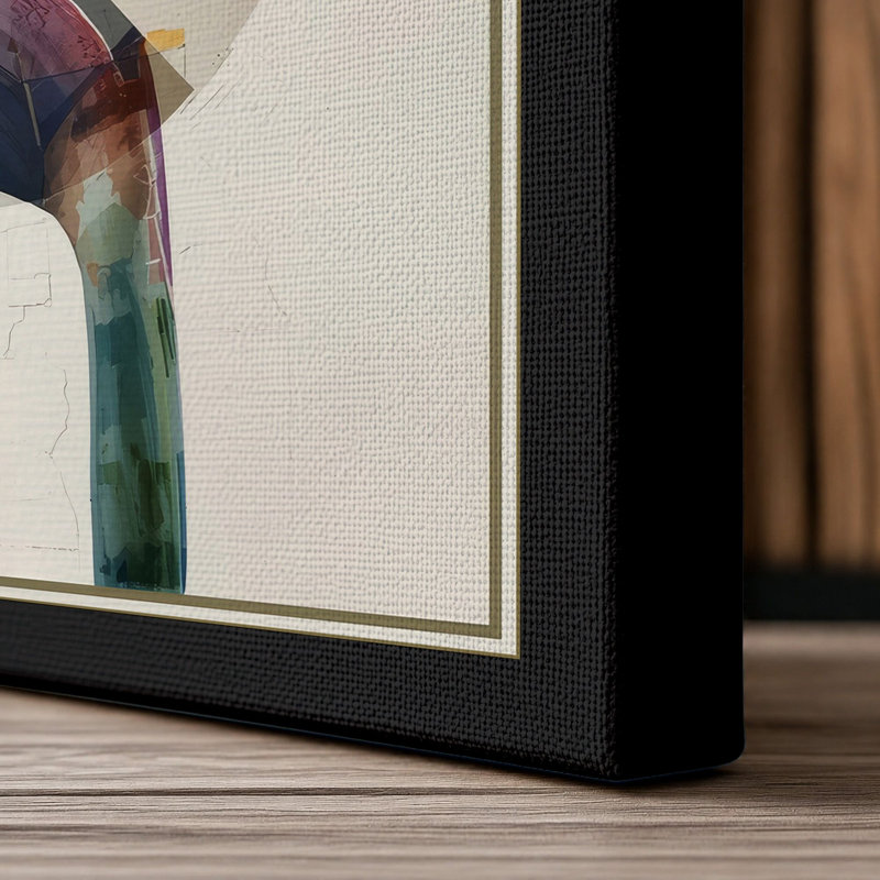 Geometric Paradise Modern - Wrapped Canvas, 30x20 - 76.2 x 50.8 cm, Black Border