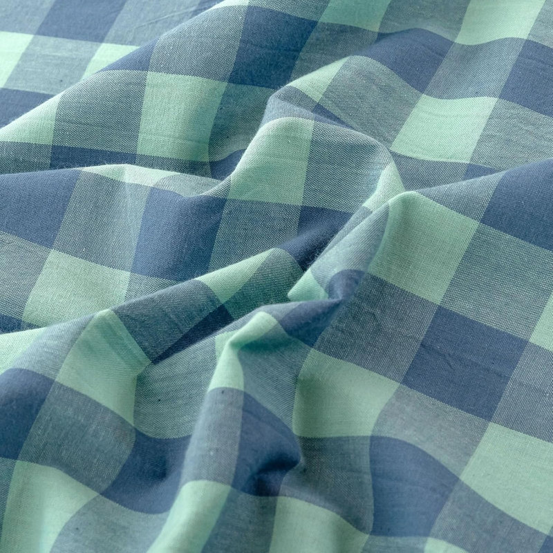 Ensemble de housse de couette douce en coton délavé Boho, Housse de couette grand et 2 taies d'oreiller stan, Vert/bleu