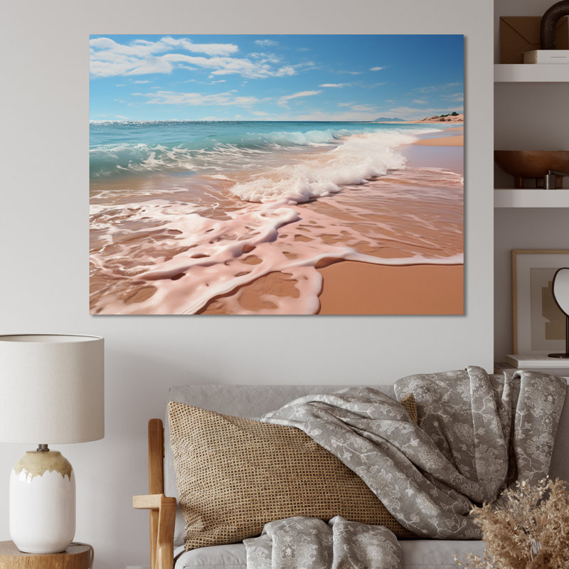 «Scenic Landscape Coastal Serenity II», reproduction d'art sur toile, H 16 po x l 32 po, Cadre photo noir