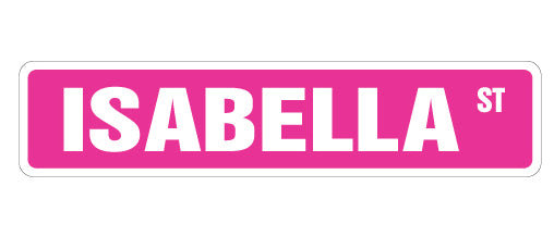 Plaque de rue Isabella en plastique robuste 4 po x 18 po