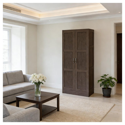 Armoire à café autoportante, unité de rangement pour cuisine et salle de bain à panneau de particules