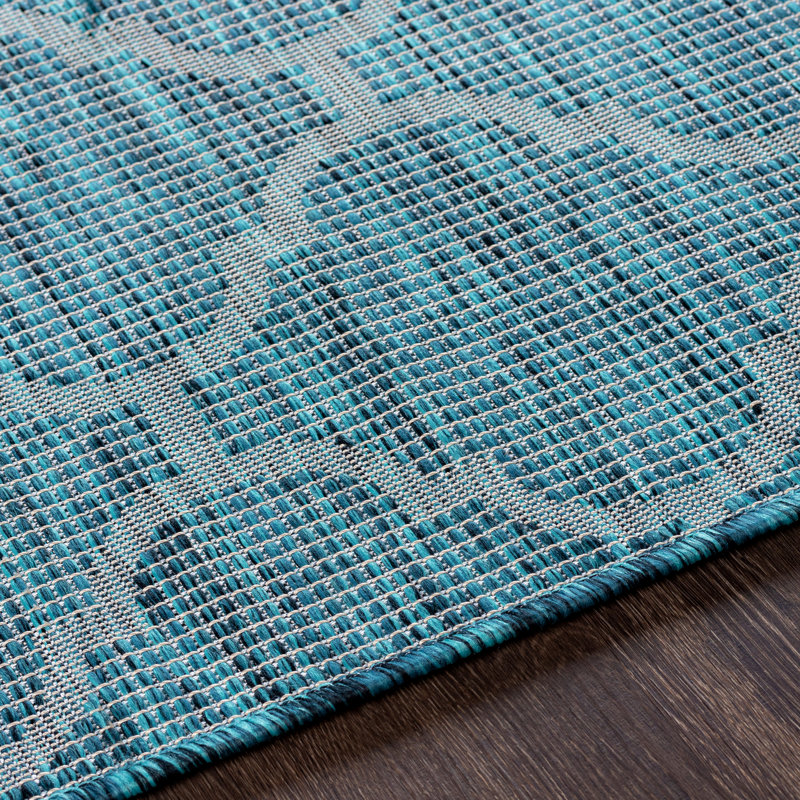 Tapis intérieur / extérieur bleu Brimberry, Rectangle 2 pi 7 po x 4 pi