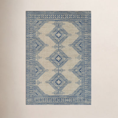 Aldona Blue Ivory Oriental Rug