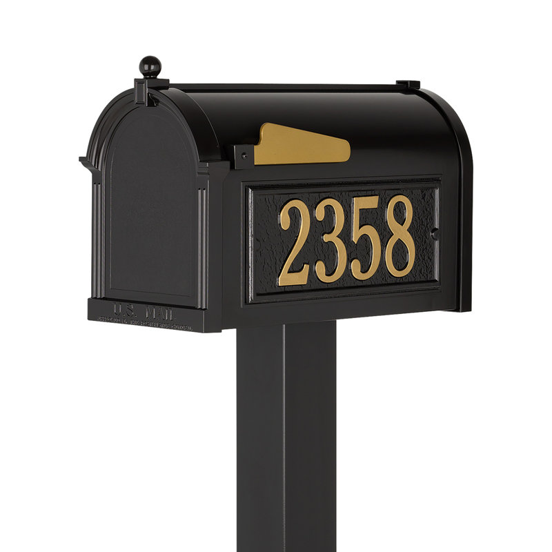 Premium Package Post Mounted Mailbox, Yes, Black