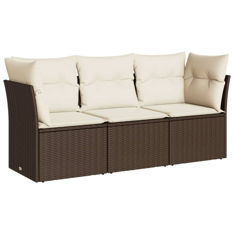 Ensemble de canapé de jardin Vidaxl brun PE rotin standard modulaire