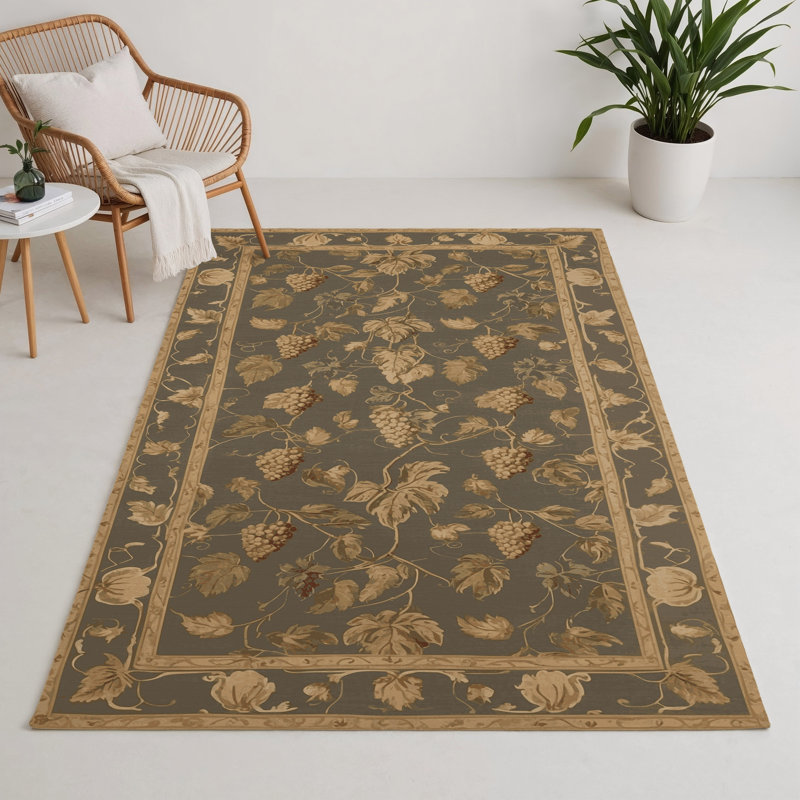 Tapis d'intérieur et d'extérieur brun français, Rectangle 9 pi x 12 pi