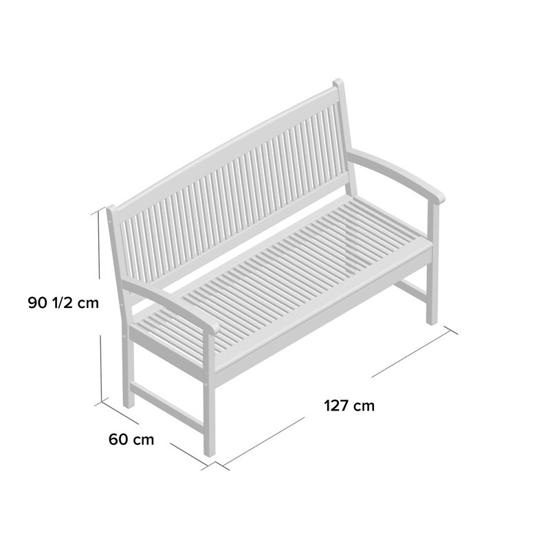 Stockholm Wood Outdoor Bench, 120 cm x 46 cm