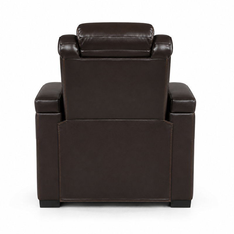 Fauteuil inclinable Akenzie, Cuir véritable brun