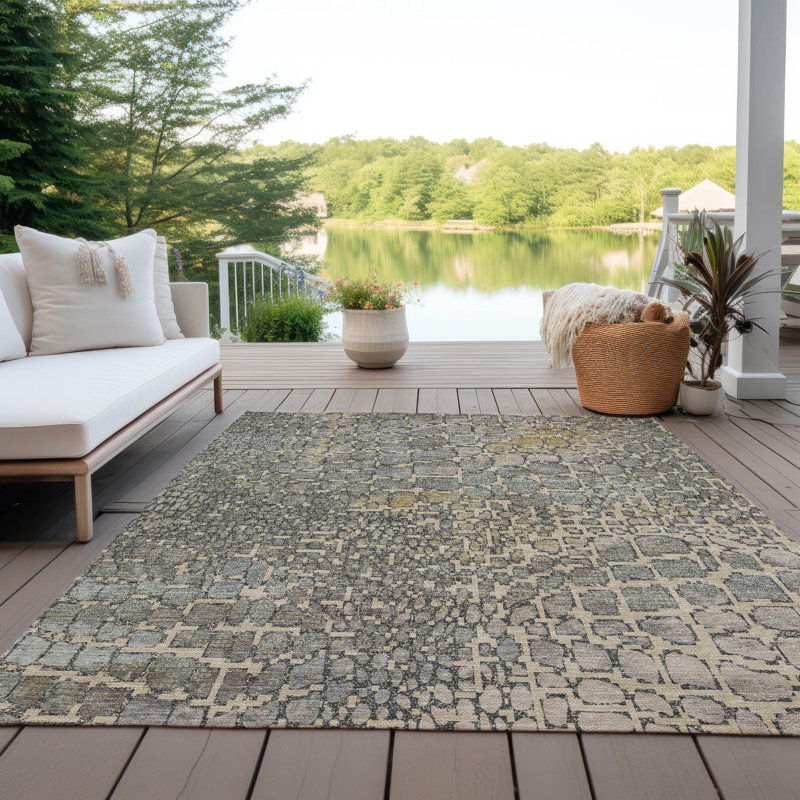 Tapis intérieur / extérieur lavable à la machine Chayden ACN988, Rectangulaire 3 pi x 5 pi