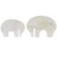 Rumy Marble Rounded Abstract Elephant Decorative White Sculpture with Gray Marble Veins and Cutouts Set