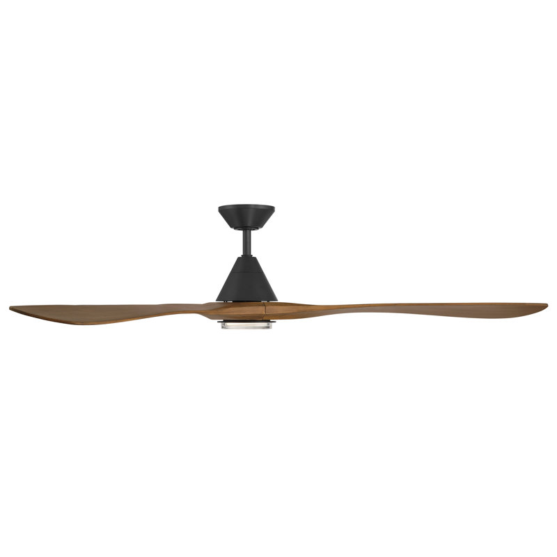 72" Carve Natural Wood Smart Ceiling Fan With 2700K-3000K-4000K-5000K Selectable LED Light Kit and Remote Control Included, Works With Alexa and iOS or Android App