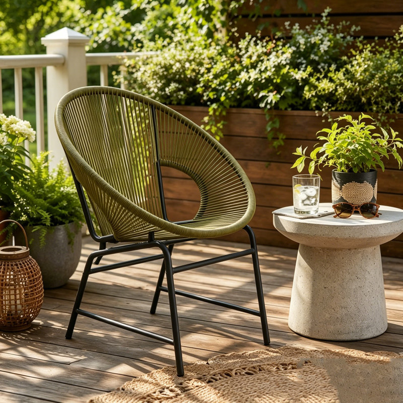 Ensemble de chaises de patio en osier, Green