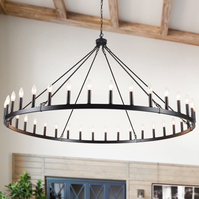 Lustre Yeraldine Light Lagre, Noir, 16 lumières