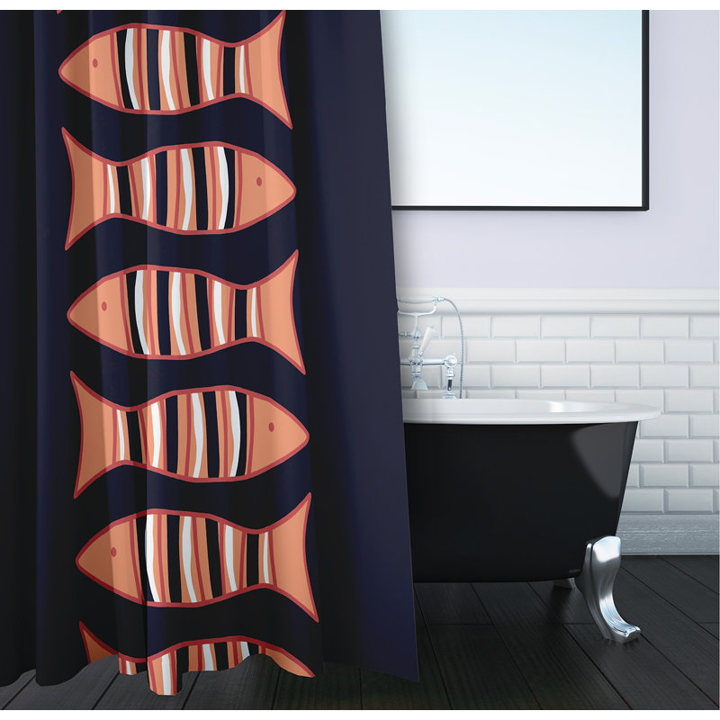 Rideau de douche simple Ludwig, Bleu marine