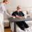 Adjustable Overbed Bedside Table With Lockable Wheels, Pneumatic Mobile Standing Laptop Desk, Small Standing Desk Portable Rolling Overbed Table Hospital Home Use-67679596-67679597