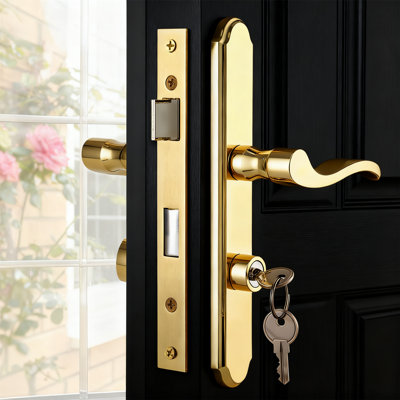 Ensemble de poignées de porte de tempête avec clé à mortaise avec verrou, verrou plat