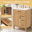 Meuble-lavabo de 24 po avec lavabo en céramique, armoire de rangement traditionnelle moderne avec tiroir rabattable, 3 tiroirs et porte à fermeture en douceur, poignées noires