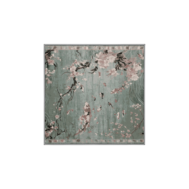 Tapis brun lavable à la machine, Carré 8 pi