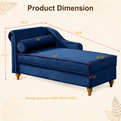 Méridienne luxueuse en velours avec rangement dissimulé pour un confort ultime