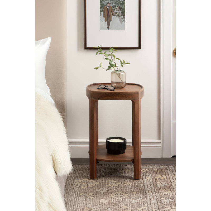Tierney Mango Wood Rounded Square Side Table