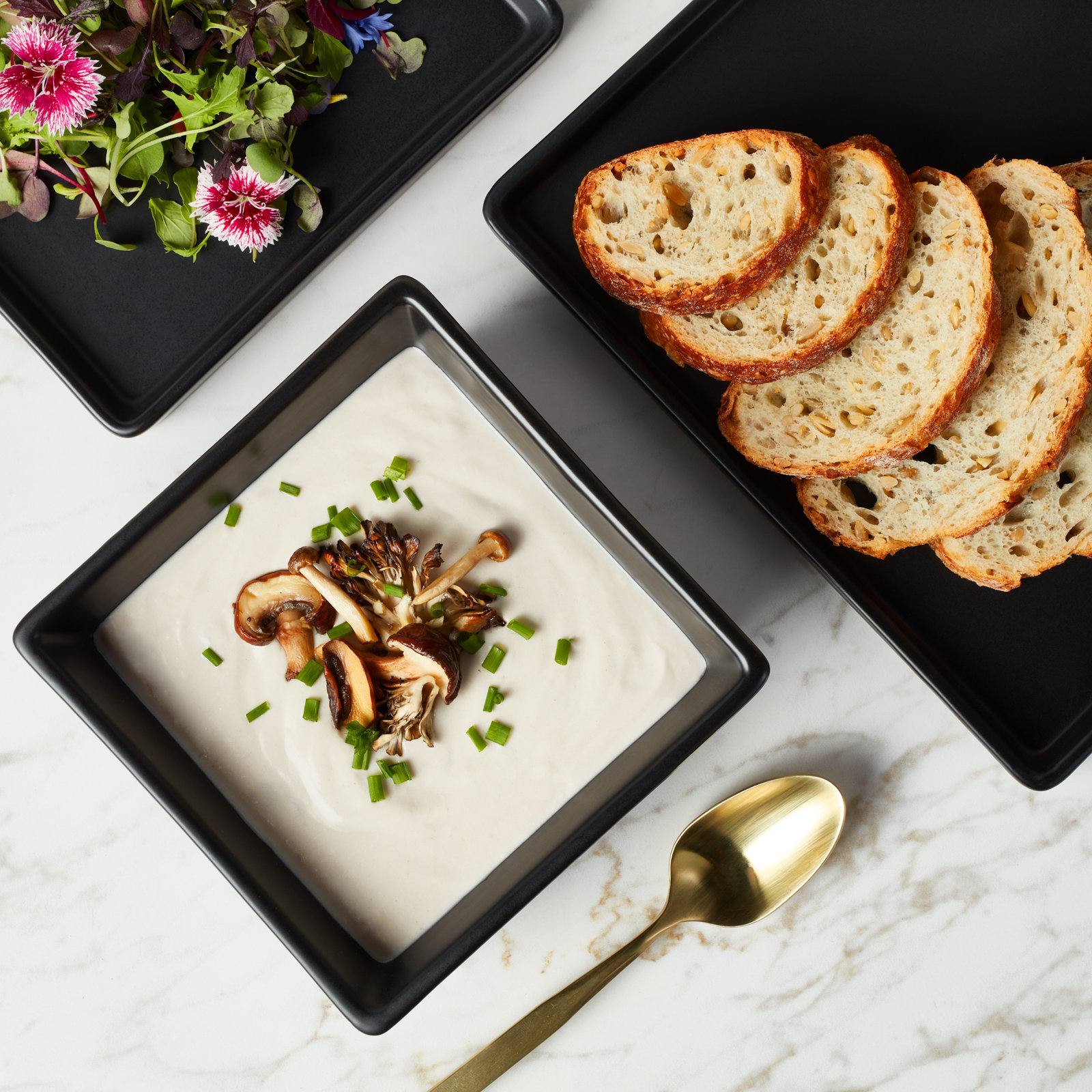 Grace Stoneware Dinnerware Set, Black