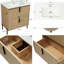 Meuble-lavabo de 30 po avec lavabo en céramique, tiroirs d'extension, glissières de tiroir encastrées à fermeture en douceur, conception cannelée, esthétique naturelle - option d'espace pour un meuble-lavabo à capacité de rangement optimale, intégré