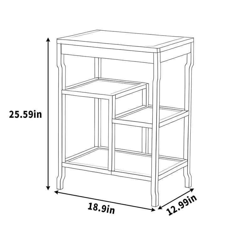 Simple multi-layer solid wood shelving