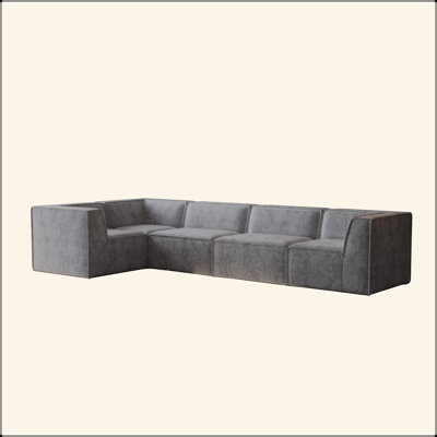 106*106" Chenille Modular L Shaped Sectional Sofa,Luxury Floor Couch Set,Upholstered Indoor Furniture,Foam-Filled Compressed Sofa For Living Room,Bedroom,5 PC Free Combination